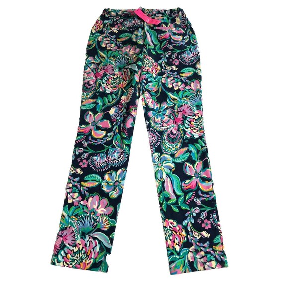 Lilly Pulitzer 4 High Tide Navy SHE'S GOT SOL KELLY STRETCH PANTS Ankle NWT - Picture 6 of 11